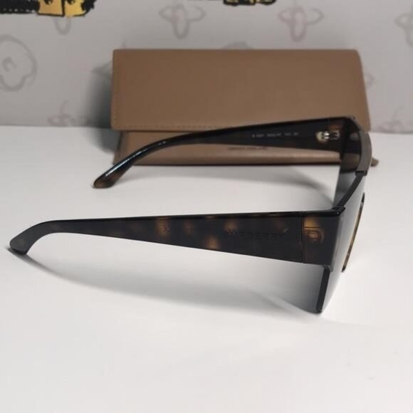 New Authentic Burberry B-4291 Shield Sunglasses – Dark Havana / Dark Grey, Unise - Picture 9 of 13